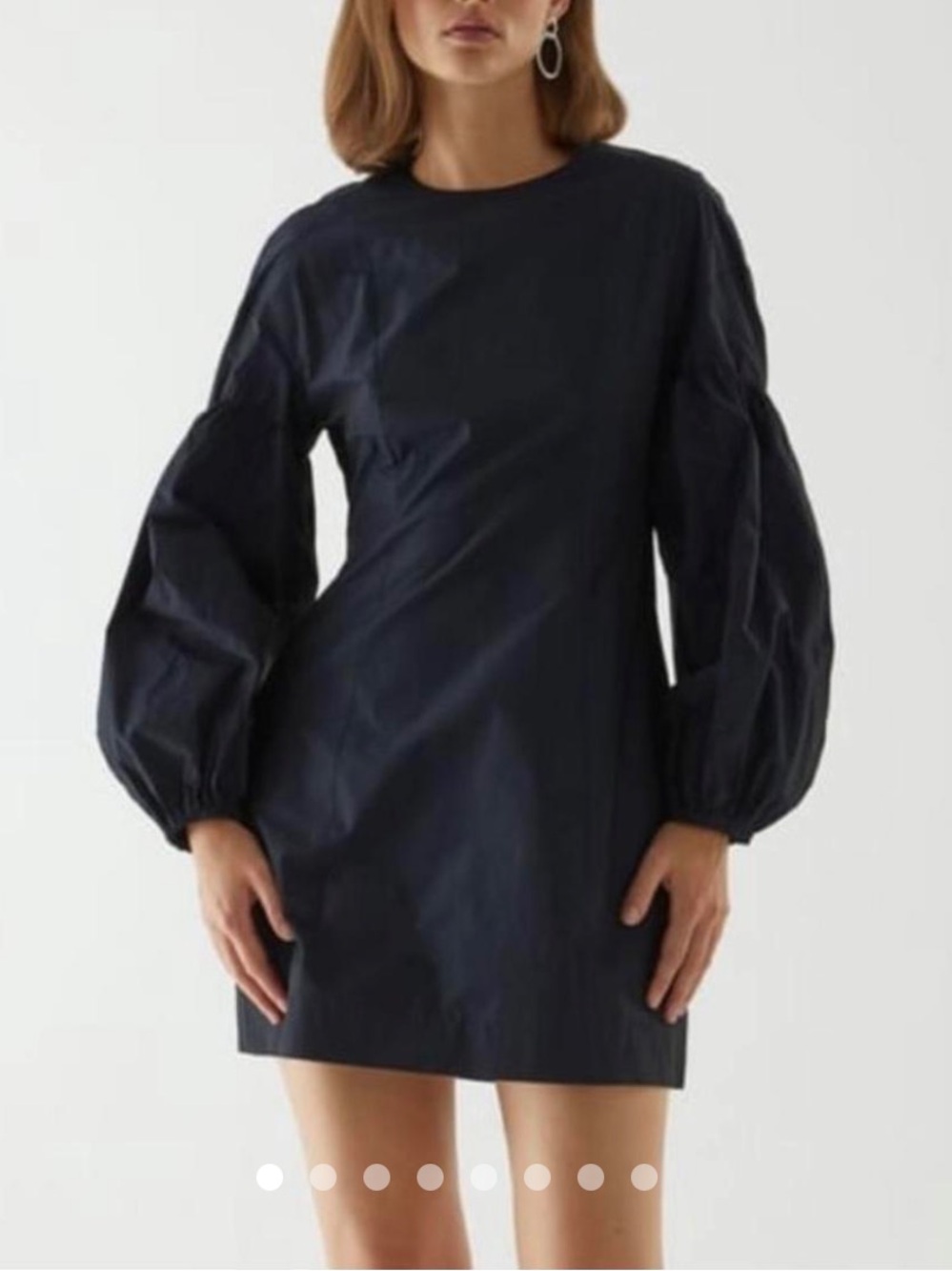 *NEW* COS Navy Volume Sleeve Waisted Dress - S